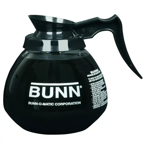 BUNN 42400.0103 DECANTER COFFEE GLASS 12 CUP BLACK HANDLE