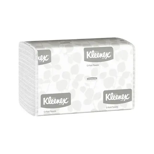 KLEENEX 01500 White 150 Paper Towel - 1 Ply - Folded - C Fold - 13.15" Overall Length - 10.125" Width - pack of 16