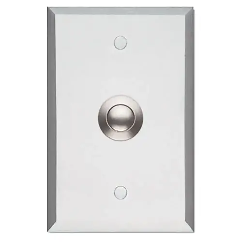 Single Gang Alternate Action On / Off Vandal Push Button Switch Aluminum Finish