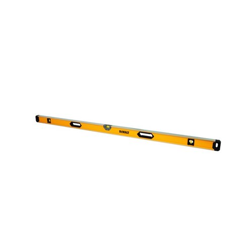 Box Beam Level, 72 in L, 3-Vial, Non-Magnetic, Aluminum, Black/Yellow