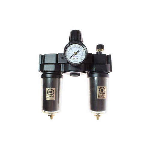 27 Series 3/4" Filter/Regulator/Lubricator - Metal w/ Sightglass - 5 - Manual Drain