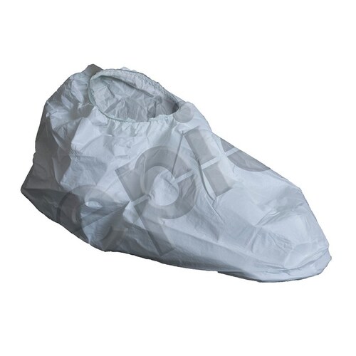 White Universal Cleanroom Shoe Covers - ISO Class 5 Rating - 7" Height - Polyethylene/Polypropylene Upper and Vinyl Sole - 15" Sole Length