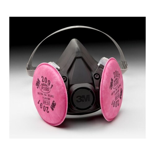 3M 6391 6000 Series Black/White Large Thermoplastic Elastomer P100 Half