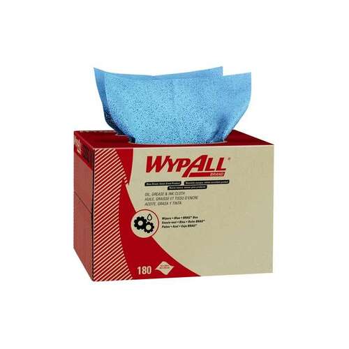 WypAll 33352 Brag Box Cloth, 16.8 x 12.1 in, 180, Polypropylene, Blue, 1 Plys