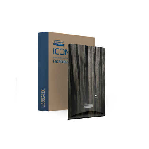 ICON Faceplate (58834), Ebony Woodgrain Design, for Automatic Soap and Sanitizer Dispenser; 1 Faceplate / Case