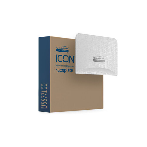 Kimberly-Clark PROFESSIONAL 58771 ICON Faceplate (58771), White Mosaic Design, for Coreless Standard Roll Toilet Paper Dispenser Vertical