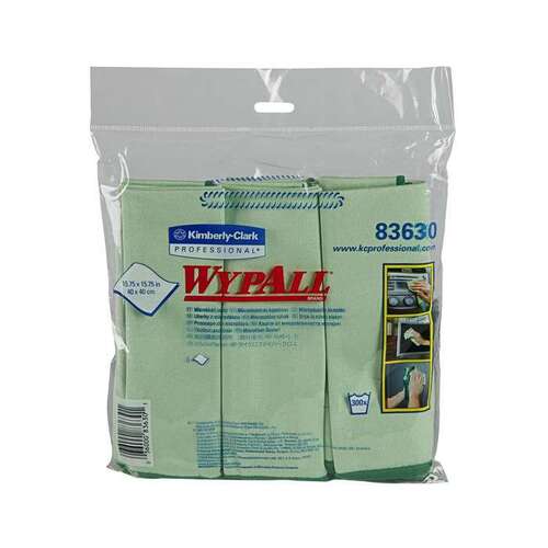 WypAll 83630 15.75 x 15.75 in. Green Reusable Microfiber Cloths (, 6 Wipes/Container, 24 Wipes/Case) - pack of 6