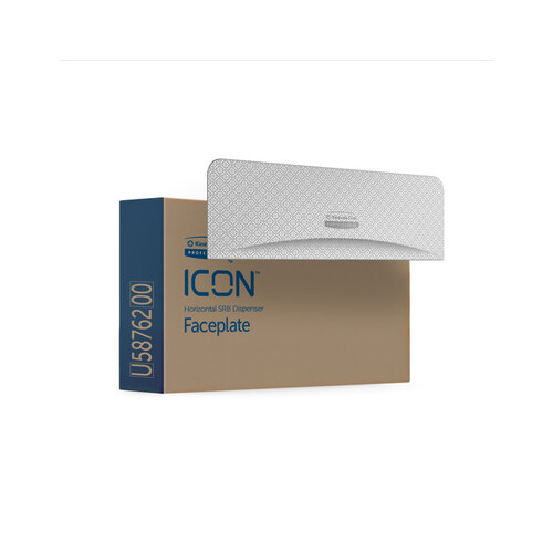 ICON Faceplate (58762), Silver Mosaic Design, for Coreless Standard Roll Toilet Paper Dispenser Horizontal