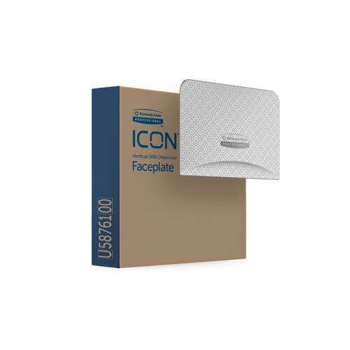 ICON Faceplate (58761), Silver Mosaic Design, for Coreless Standard Roll Toilet Paper Dispenser Vertical