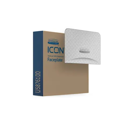 ICONa Faceplate (58761), Silver Mosaic Design, for Coreless Standard Roll Toilet Paper Dispenser Vertical