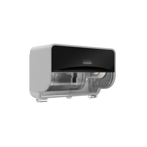 Kimberly-Clark PROFESSIONAL 58722 ICON Coreless Standard Roll Toilet Paper Dispenser Horizontal (58722), Black Mosaic Design Faceplate;