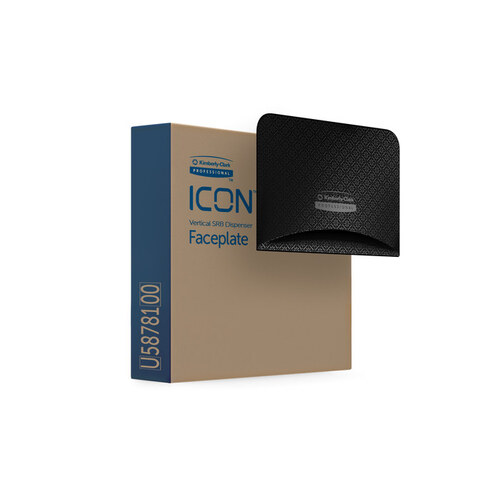 ICON Faceplate (58781), Black Mosaic Design, for Coreless Standard Roll Toilet Paper Dispenser Vertical