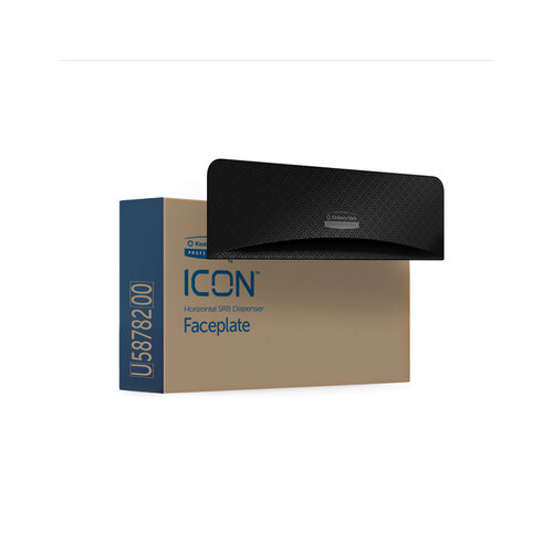 ICON Faceplate (58782), Black Mosaic Design, for Coreless Standard Roll Toilet Paper Dispenser Horizontal