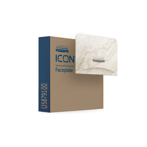 ICON Faceplate (58791), Warm Marble Design, for Coreless Standard Roll Toilet Paper Dispenser Vertical