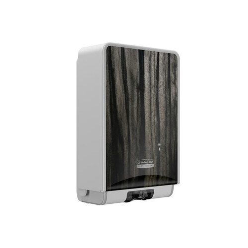 ICON Automatic Soap and Sanitizer Dispenser (58754), Ebony Woodgrain Design Faceplate; 1 Dispenser and Faceplate / Case
