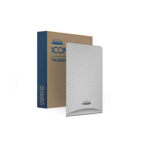 ICON Faceplate (58764), Silver Mosaic Design, for Automatic Soap and Sanitizer Dispenser; 1 Faceplate / Case