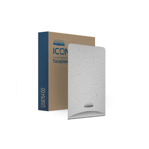 ICONa Faceplate (58764), Silver Mosaic Design, for Automatic Soap and Sanitizer Dispenser; 1 Faceplate / Case