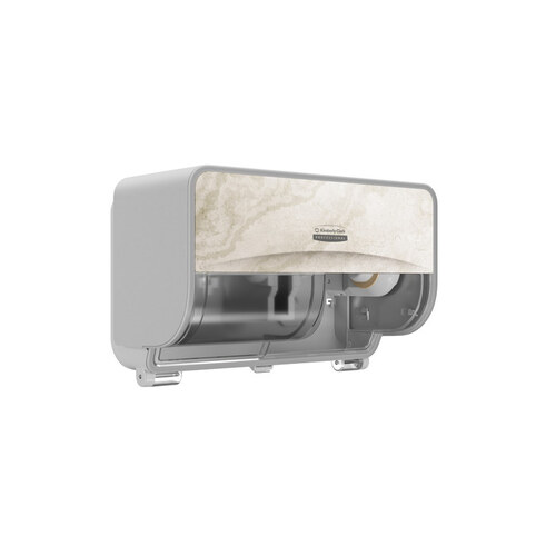 ICON Coreless Standard Roll Toilet Paper Dispenser Horizontal (58742), Warm Marble Design Faceplate;