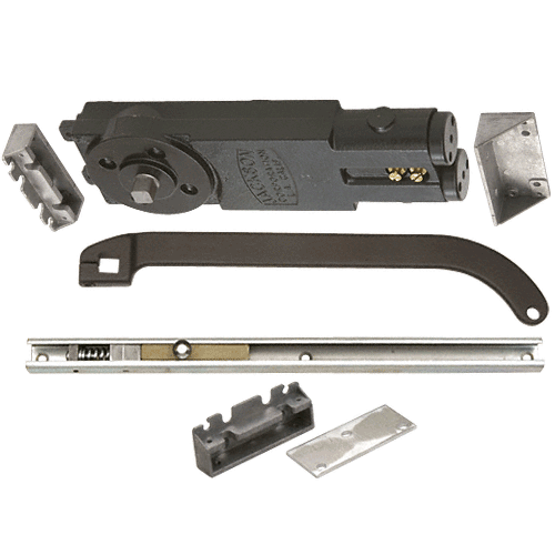 ANSI Grade 1 Regular Duty Spring 90 Degree Hold-Open Overhead Concealed Closer With "U" Offset Slide-Arm Hardware Package Dark Bronze