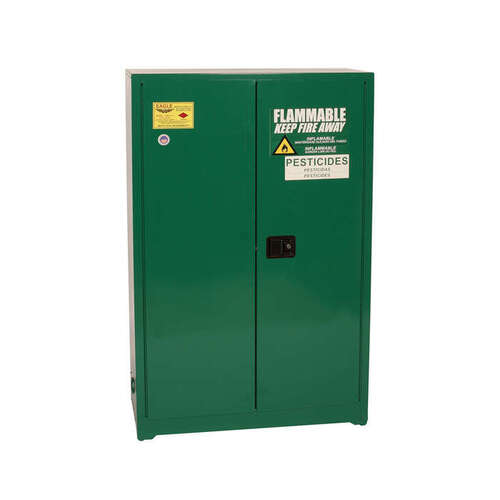 45 gal Green Steel Hazardous Material Storage Cabinet - 43" Width - 65" Height - Floor Standing