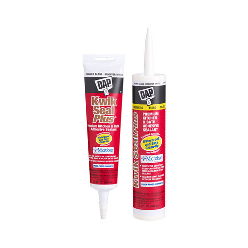 DAP 18872 Kwik Seal Plus 5.5 oz. White Kitchen and Bath Adhesive Caulk