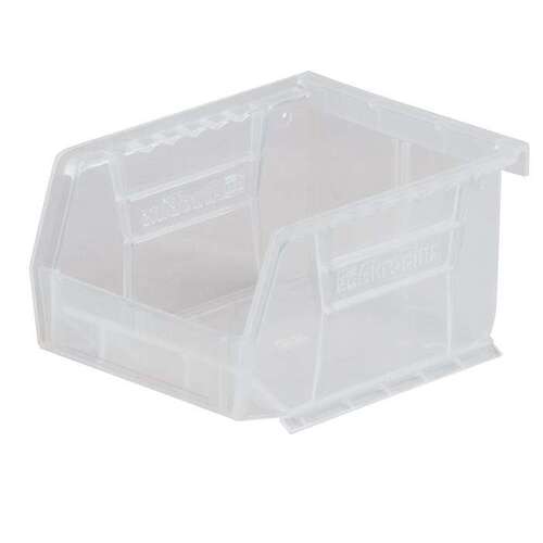 10 lb Clear Industrial Grade Polymer Hanging / Stacking Storage Bin - 5 3/8" Length - 4 1/8" Width - 3" Height - 1 Compartments