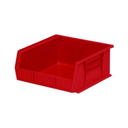 50 lb Industrial Grade Polymer Hanging / Stacking Storage Bin - 10 7/8" Length - 11" Width - 5" Height - 1 Compartments Red