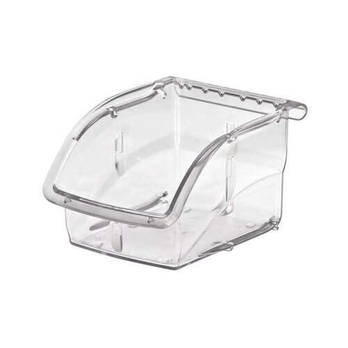 10 lb Clear Polycarbonate Hanging / Stacking Storage Bin - 5 3/8" Length - 4 1/8" Width - 3 1/4" Height - 1 Compartments