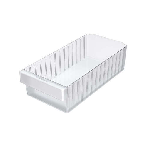 25 lb Clear Polystyrene Shelf Storage Bin - 17 5/8" Length - 8 3/8" Width - 4 5/8" Height - 1 Compartments