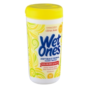 WET ONES 04672 Wet Ones Cannister 40ct Citrus 12S
