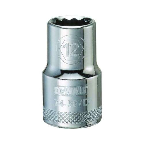 DEWALT DWMT74567OSP 12 mm Socket - 1/2" 12 Point Drive - Vanadium Steel
