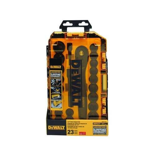 DEWALT DWMT74739 Impact Socket Set 1/2" 6 Point Drive CR440 Steel