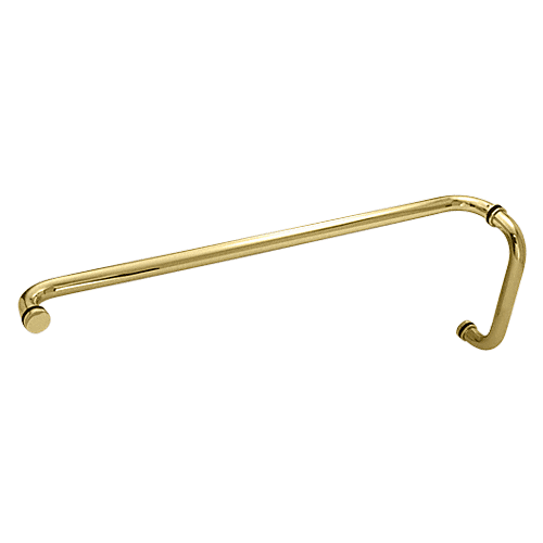 Polished Brass 10" x 28" Back-to-Back Straight Combination Push and Pull Handle Set