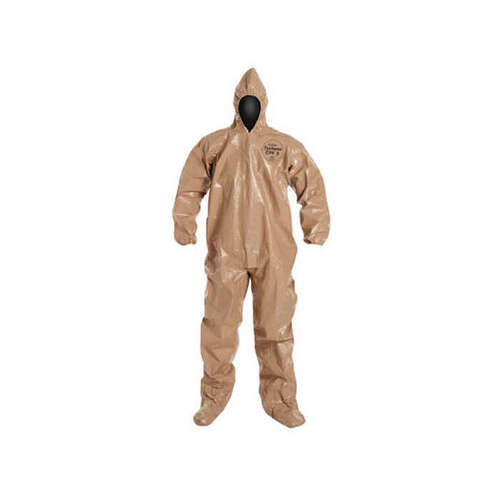 C3122T TN Tan Medium Tychem 5000 Chemical-Resistant Coveralls - Fits 23 3/8" Chest - 28" Inseam