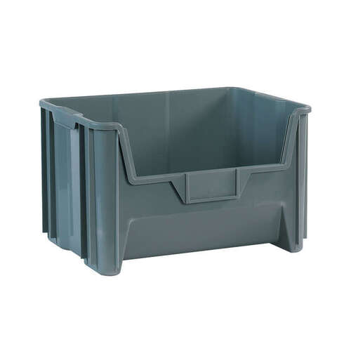 Grey Stackable Bins - 19.875" x 15.25" x 12.4375" - pack of 3