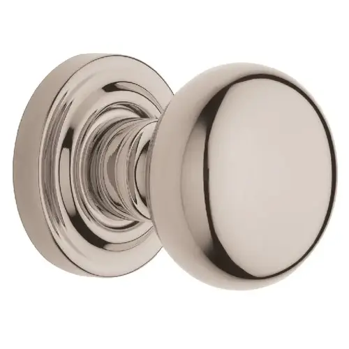 Preconfigured 5030 Knob with 5148 Rose Privacy Lock with 2-3/8" Backset and Full Lip Strike Lifetime Bright Nickel Finish - Baldwin Quickship Item *