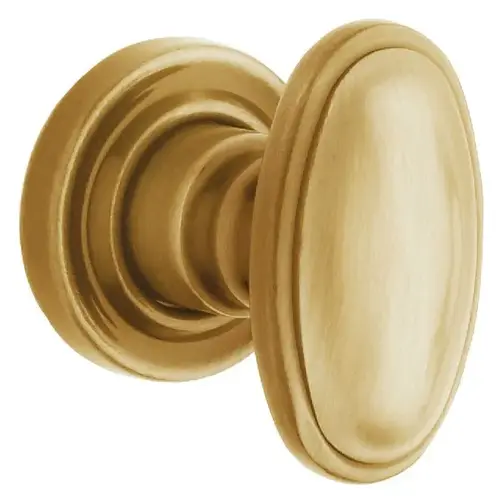 Preconfigured 5057 Knob with 5148 Rose Privacy Lock with 2-3/8" Backset and Full Lip Strike Vintage Brass Finish - Baldwin Quickship Item *