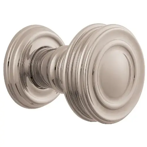 Preconfigured 5066 Knob with 5078 Rose Passage Lock with 2-3/8" Backset and Full Lip Strike Lifetime Bright Nickel Finish - Baldwin Quickship Item *