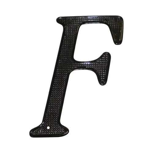 4" Zinc Nail On House Letter F Matte Black Finish