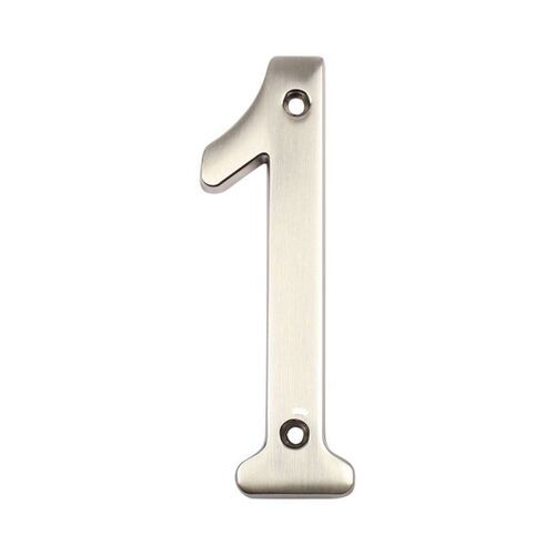 4" Heavy Duty House Number # 1 Satin Nickel Finish
