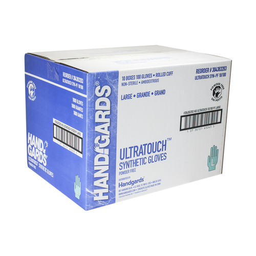 Handgards Ultratouch Powder Free Large Synthetic Glove, 100 Each