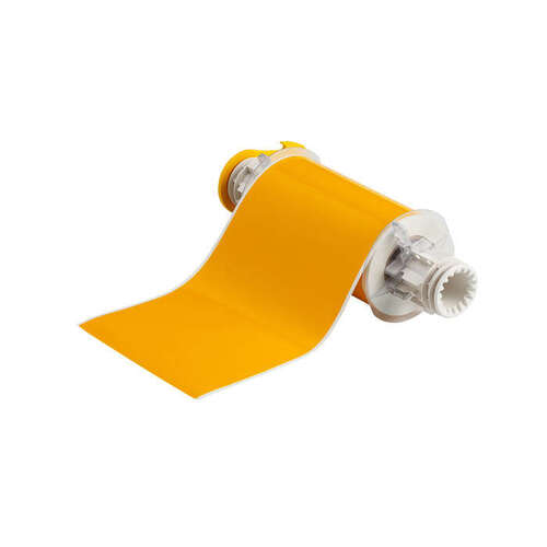 Yellow Vinyl Continuous Thermal Transfer Printer Label Roll - 6" Width - 50 ft Length - B-595