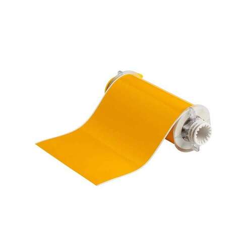 Yellow Vinyl Continuous Thermal Transfer Printer Label Roll - 8" Width - 50 ft Length - B-595