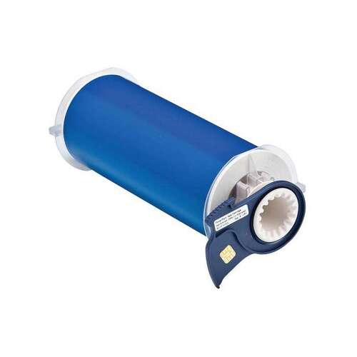 Blue Vinyl Continuous Thermal Transfer Printer Label Roll - 8" Width - 50 ft Length - B-595