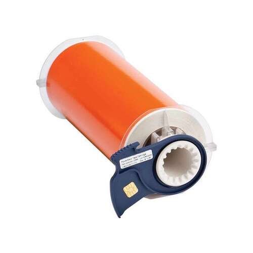 Orange Vinyl Continuous Thermal Transfer Printer Label Roll - 8" Width - 50 ft Length - B-595
