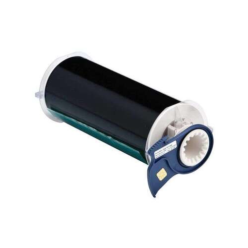 Black Vinyl Continuous Thermal Transfer Printer Label Roll - 8" Width - 50 ft Length - B-595