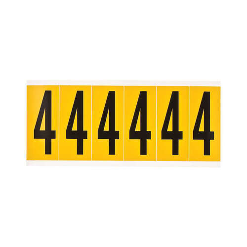 15 Series Black on Yellow Vinyl Number Label - Indoor / Outdoor - 1 1/2" Width - 3 1/2" Height - 2 15/16" Character Height - B-946