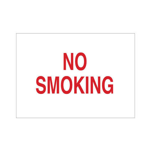 B-302 Polyester Rectangle White No Smoking Sign - 14" Width x 10" Height - Laminated