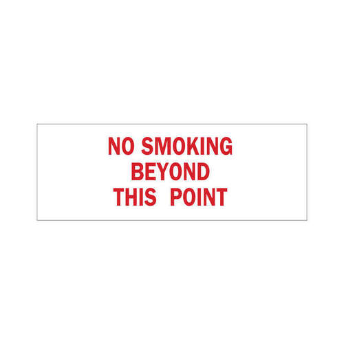 B-302 Polyester Rectangle White No Smoking Sign - 14" Width x 5" Height - Laminated