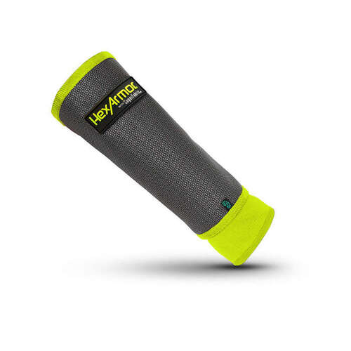 Gray/Green Small SuperFabric Cut-Resistant Arm Sleeve - ANSI A7 Cut Resistance - 9" Length